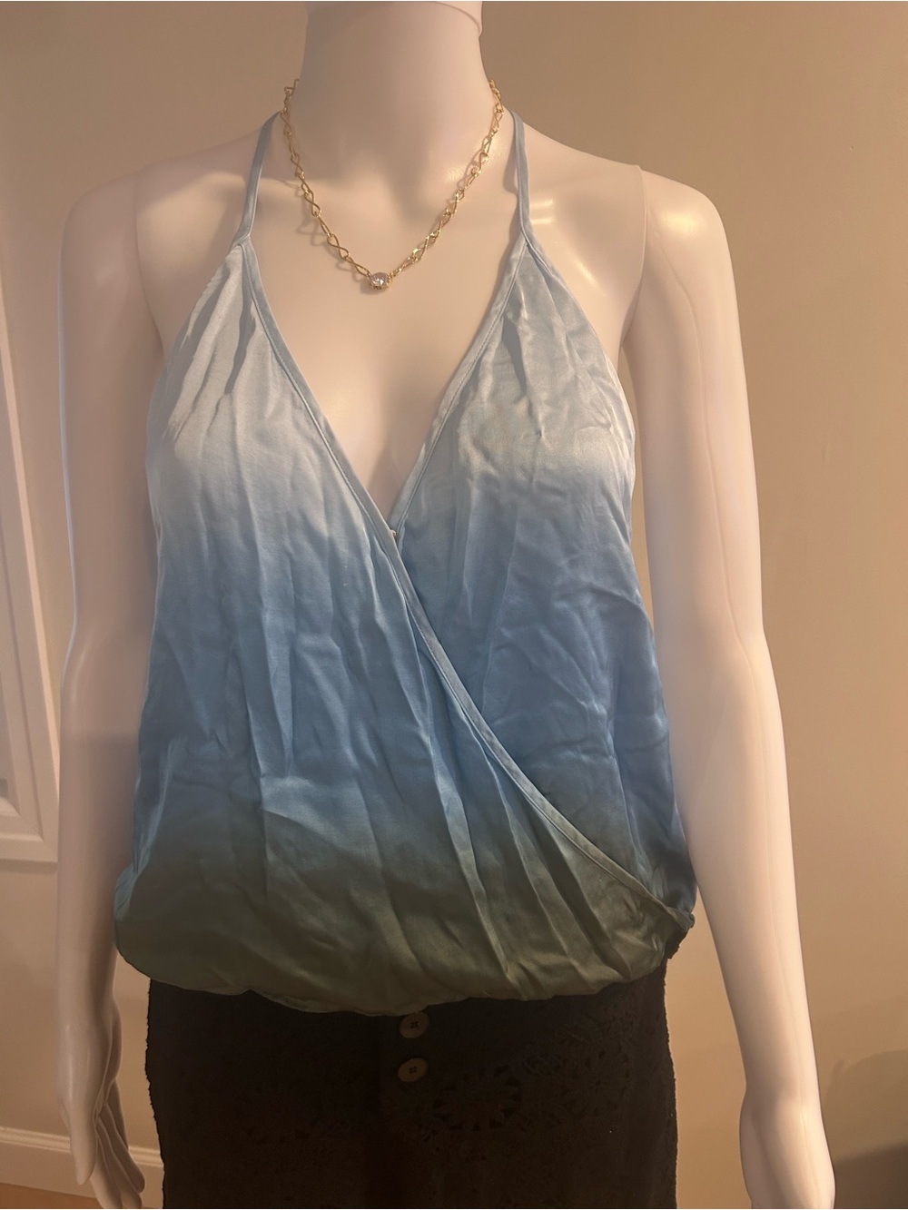 Young Fabulous & Broke Blue Ombre Wrap Halter Camisole